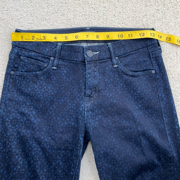 MOTHER The Looker Skinny Jeans Size 25 Blue Floral Print Made in USA boho - Picture 7 of 9